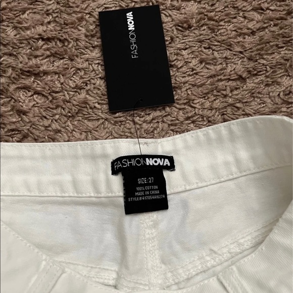 White Distressed Denim Shorts - Picture 9 of 11